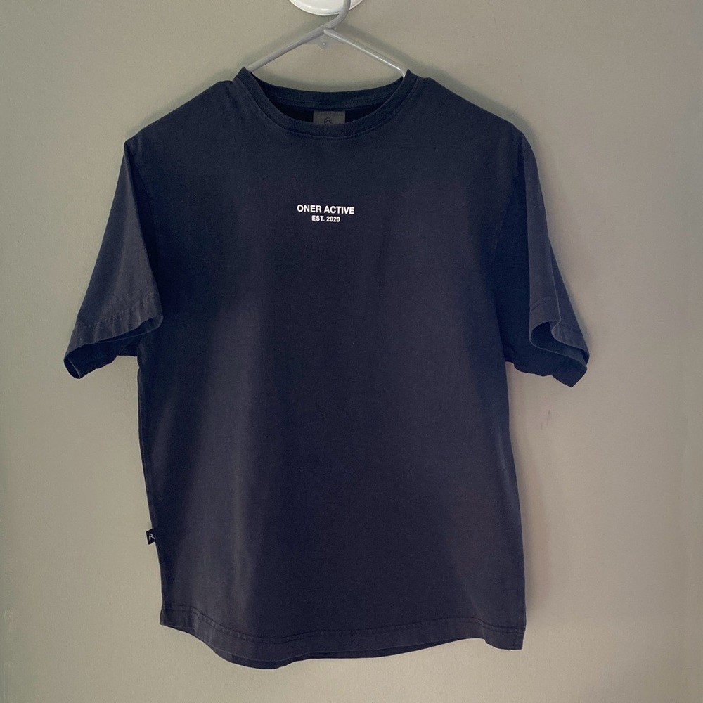 Oner active short sleeve shirt in washed black. XS, fits like S